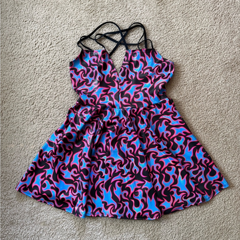Black Dragon Flame Crossover Dress